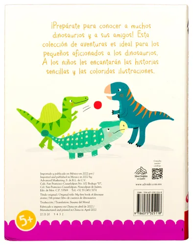 384 PAGINAS: MI PRIMER LIBRO DE CUENTOS DE DINOSAURIOS NEW, de Varios. Editorial Silver Dolphin (en español), tapa blanda en español, 2022