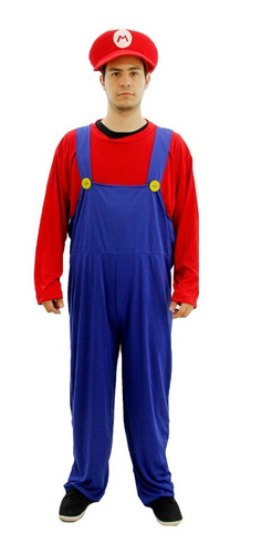 Imagen 7 de 8 de Disfraz De Mario Bros Con Bigotes Adulto