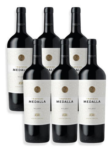 Vino Trapiche Tinto Medalla Malbec 750ml Mendoza Caja X6u