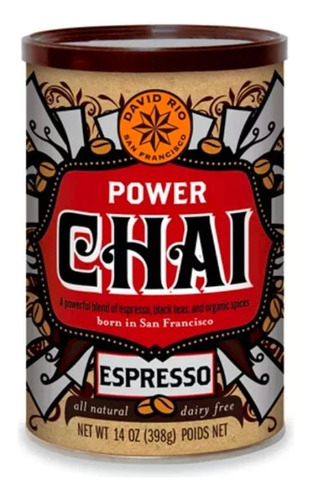 David Rio Té Power Chai Espresso Lata 398g Vegan