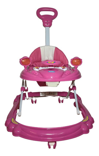 Andador Bebé Priori Bw6078 Con Luces Y Música Con Manija Color Rosa