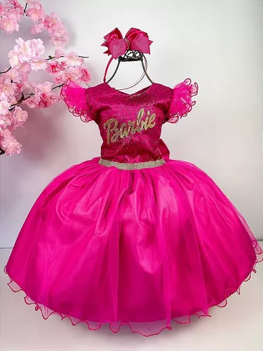 Vestido Barbie Luxo( nao acompanha laço)