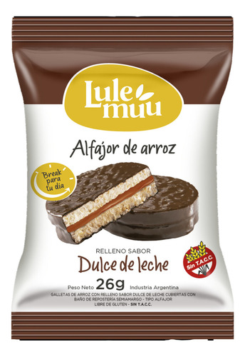 Alfajor De Arroz Lulemuu  Caja De 12 Unidades