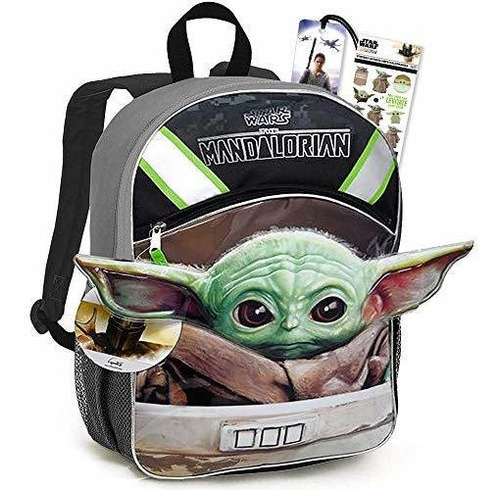 Mochila Star Wars Baby Yoda Disney Con Orejas De 16'' Con