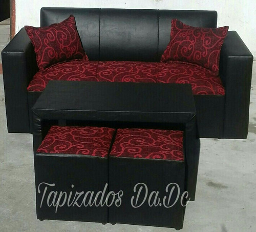 Sillón 3 Cuerpos Con Mesa Y Puff
