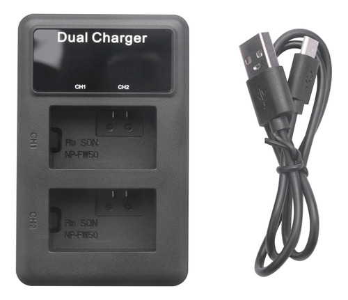 Cargador De Batería Lcd Dual Usb Para Fw50 Np Fw50 Np-fw50 N