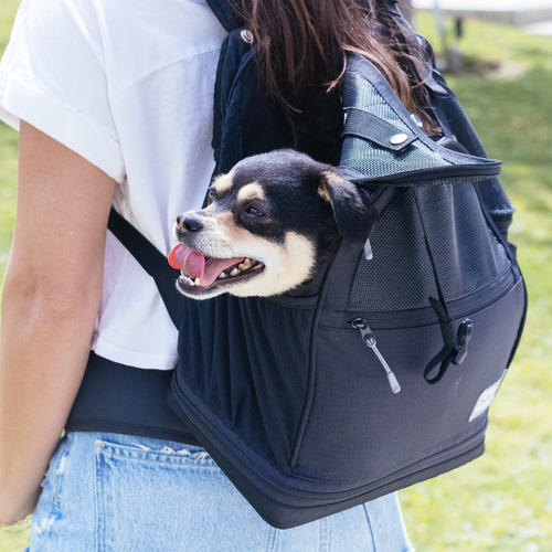 Puppak 2in1 Mochila De Transporte Para Cães - Outward Hound Cor Preto