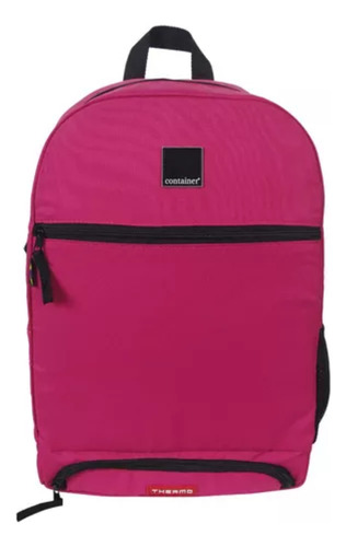Mochila Bolso Térmico E Porta Refeição Container Thermo Rosa