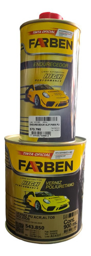 Kit Verniz Pu Alto Sólidos Hs 2x1 900ml + 450ml Farben