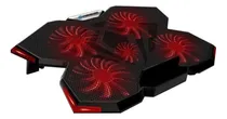 Comprar Cooler Para Laptop Gamer Cybercool 5 Ventiladores Ha-k3 Color Negro Led Rojo