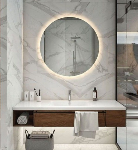 Espejo Redondo Con Luz Led De 60cm Para Baño