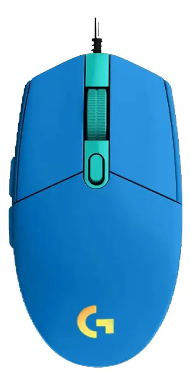 Ratón Logitech G102 Light Sync RGB para jugadores, 6 botones, azul, G102, color azul, G102