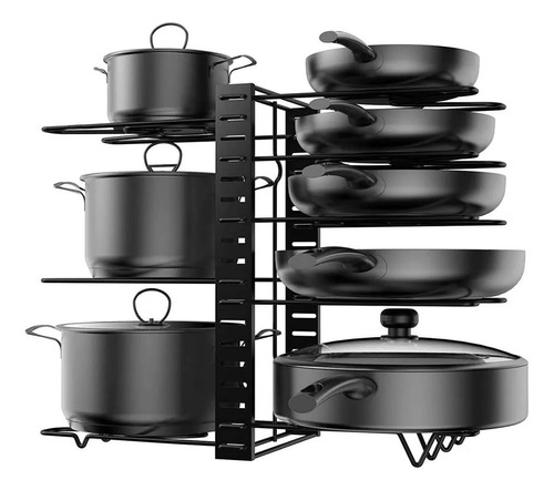 Organizador Estante De Cocina Multiuso Organizador De Ollas Color Negro