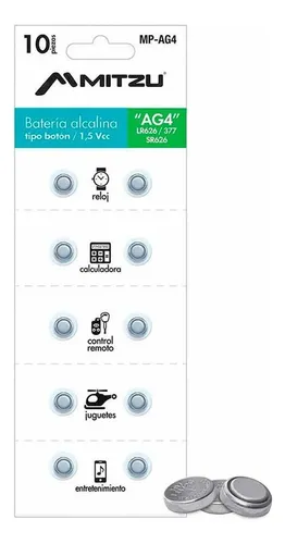 Batería Alcalina Tipo Botón Ag4 Mp-ag4 | MercadoLibre