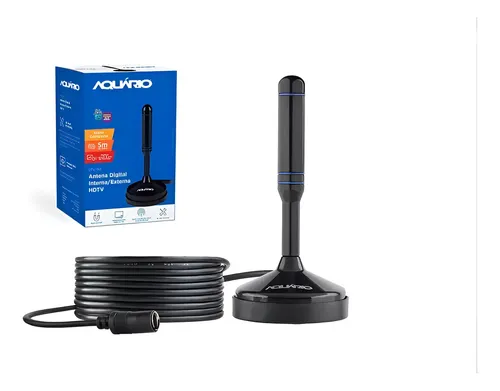 Antena Tv Digital Hdtv Dtv 150 Aquario Cabo 5 Metros