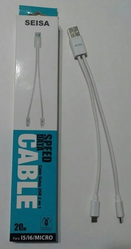 Imagen 1 de 1 de Cable Micro Usb 2 En 1