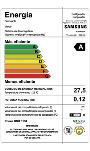 Imagen 6 de 10 de Heladera Inverter Samsung Rt44a6640b1 416 Lt Dispensador
