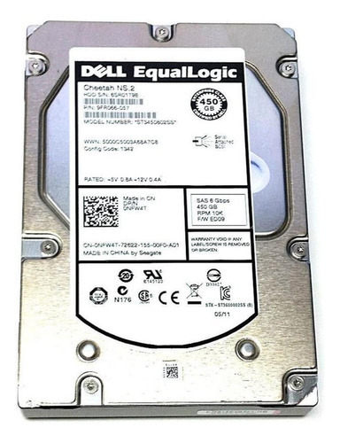 Hd Sas Dell Equallogic 450gb 3.5 10k 0nfw4t Nfw4t St3450802s