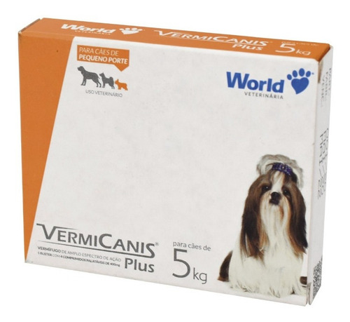 Vermicanis Plus 5kg C/ 4 Comprimidos De 400mg