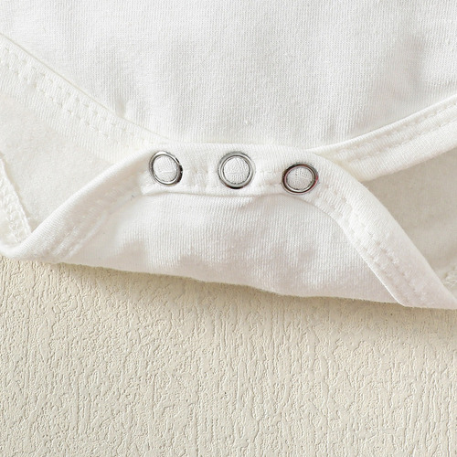 3 Pcs Conjunto De Mameluco Con Diadema Y Estampado De Letras Blanco 18-24 M