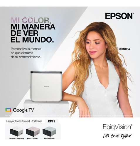Proyector Láser Epson Ef21 Full Hd Con Google Tv, Blanco