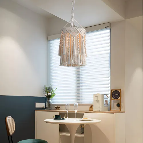 Lámpara Colgante Bohemia Hecha A Mano De Macramé Décor