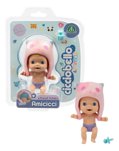 Muñeca Cicciobello Y Amigos Amicicci Gorrito Animalitos