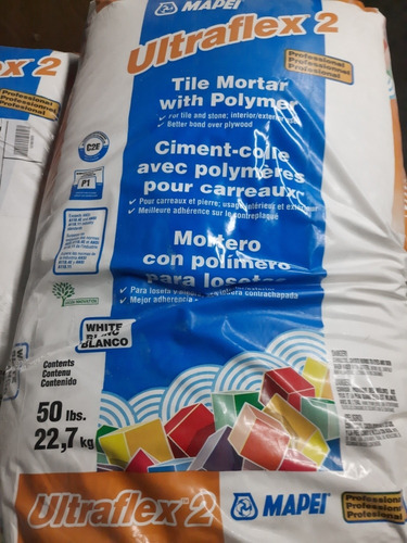 Pego Ultraflex Mapei 22,7 Kg Gris Y Blanco