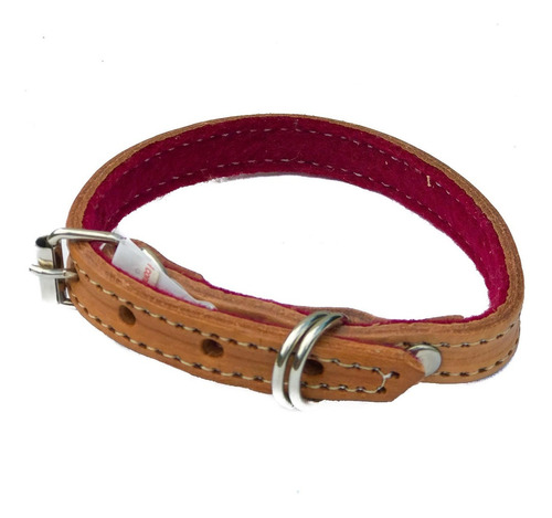 Collar Cuero Piel 100% Para Perro Mediano 47 Cm