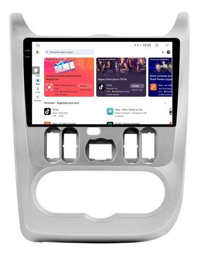 Multimidia Sandero 11/13 19p Octacore Android Carplay 4/64gb