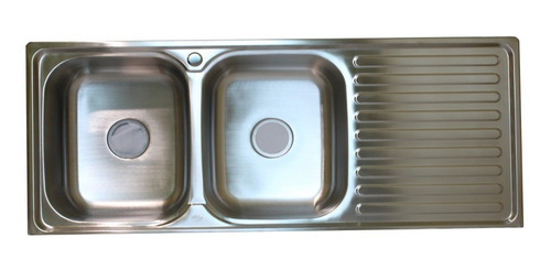 Tarja Doble Empotrar Acero Inox 120x50x16 Cm Monomando Der