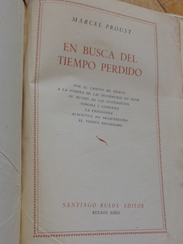Proust. En Busca Del Tiempo Perdido. Rueda. 1947, Tomo &-.