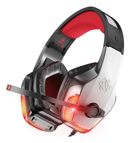 Auriculares Gamer Bengoo V-4 Rgb Led Mic. Rojos