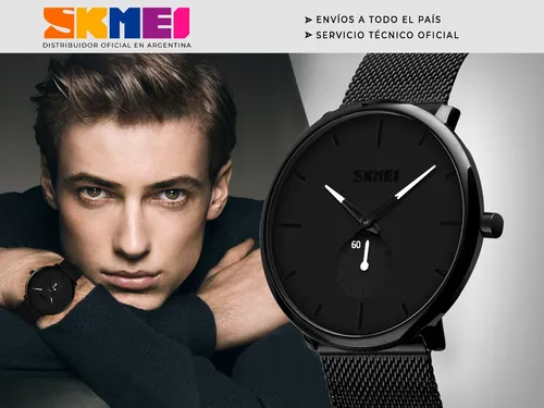 Reloj Hombre Skmei 9185 Malla Acero Minimalista Elegante