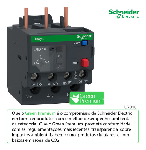 Relé de sobrecarga bimetálico Schneider Class10 p/LC1d09 A D38