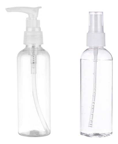 Set 2 Botella De Viaje Duo 100 Ml Transparente