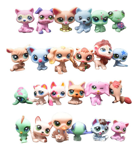 Set De 24 Minifiguras Lps Pet Shop Para Cocker Spaniel Colli