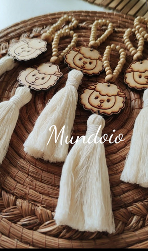 6 Colgantes Borreguito Abundancia Adorno Navidad Macrame