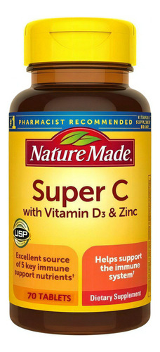 Super C Inmune Complex 900mg + Vitaminas D3 A E Zinc Multiv Sabor Neutro