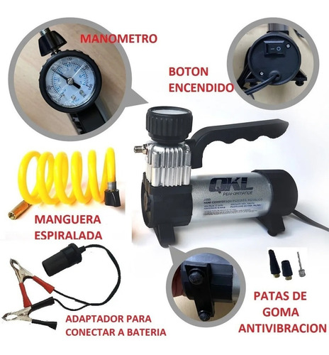 Mini Compresor Portatil Metalico 100psi Qkl Espiral Fasmotos