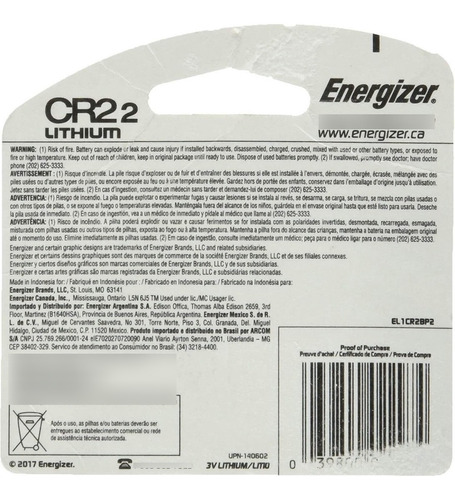 Energizer Cr2 - Pilas De Litio (2 Unidades)