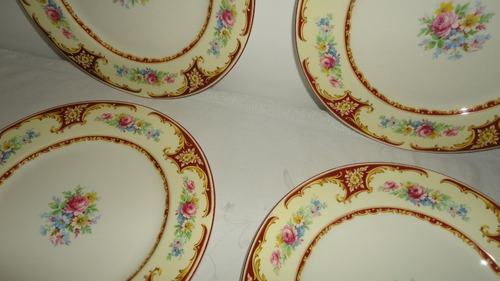 Plato Llano Ingles Antiguo Divino Diseño Floral 25cm Vealo (Usado)