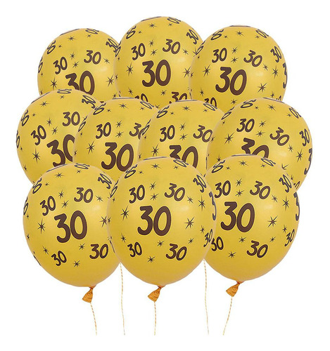 Globos Numéricos 30_golden