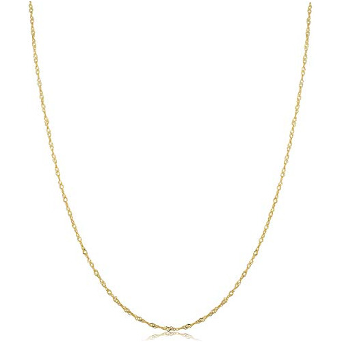 14k Oro Amarillo Collar De Cadena Singapur 0 7 Mm 1 Mm ...