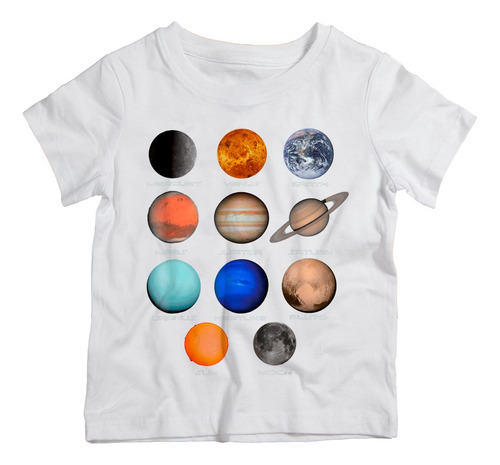 Camiseta Infantil Menino Sistema Solar Planetas