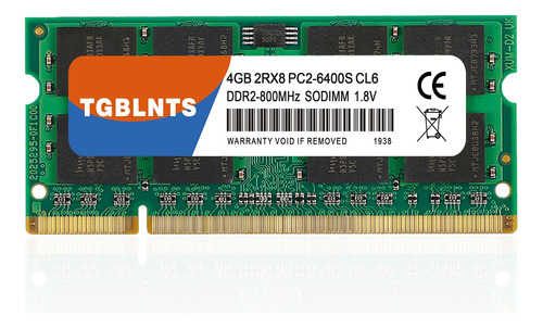 Memoria Ram Tgblnts 4gb Ddr2-800 Sodimm Pc2-6400 Para Laptop