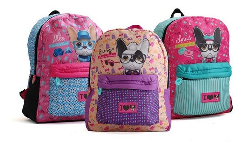 Mochila Trendy Dogs Surtido Espalda 16 Pulgadas Color Rosa Claro