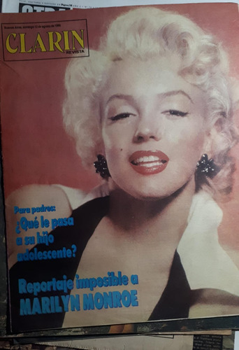 Clarin Revista 1990 Marilyn Monroe Adolescencia Yoko Ono