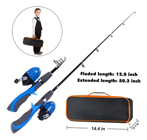 Conjunto De Varas De Pesca Escopicas Portáteis 52 Com Isca