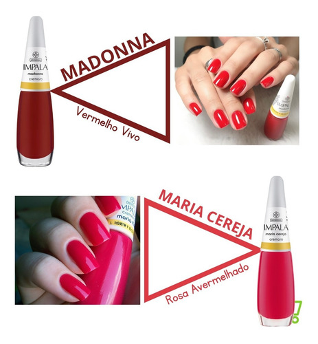 Impala Kit 6 Esmaltes Vermelho Classico Atacado Barato